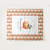 ピンクカボチャ赤ちゃんシャワー写真バックドロップ タペストリー (正面(横))