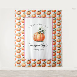 ピンクカボチャ赤ちゃんシャワー写真バックドロップ タペストリー