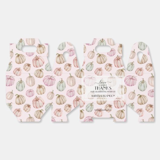 ピンクカボチャ赤ちゃんシャワー大 フェイバーボックス (見開き)