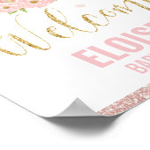 ピンクカボチャ赤ちゃんシャワー歓迎サイン ポスター (角)