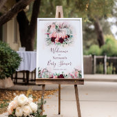 ピンクカボチャ赤ちゃんシャワー歓迎サイン ポスター