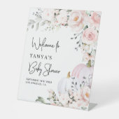 ピンクカボチャ赤ちゃんシャワー歓迎ペデスタルサイン 台座サイン (正面)