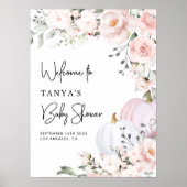 ピンクカボチャ赤ちゃんシャワー歓迎ポスター ポスター (正面)