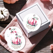 ピンクカボチャ赤ちゃんシャワー フェイバータグ