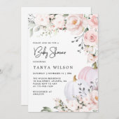 ピンクカボチャ赤ちゃんシャワー 招待状 (正面/裏面)