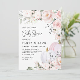 ピンクカボチャ赤ちゃんシャワー 招待状