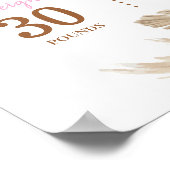 ピンクカボチャ1stバースデーマイルストーンサイン ポスター (角)