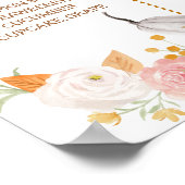 ピンクカボチャ1stバースデーマイルストーンサイン ポスター (角)