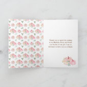 ピンクカボンプキンスフローラ誕生日パーティー サンキューカード (内部)