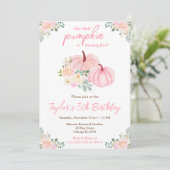 ピンクカボンプキンスフローラ誕生日パーティー 招待状 (スタンド正面)