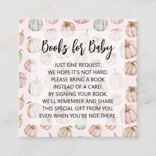 ピンクカボンプキンズガールベビーブックリクエスト エンクロージャーカード (正面)