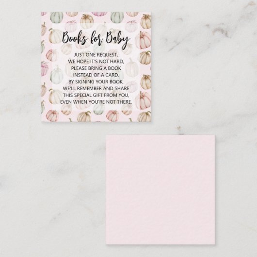 ピンクカボンプキンズガールベビーブックリクエスト エンクロージャーカード (正面/裏面)