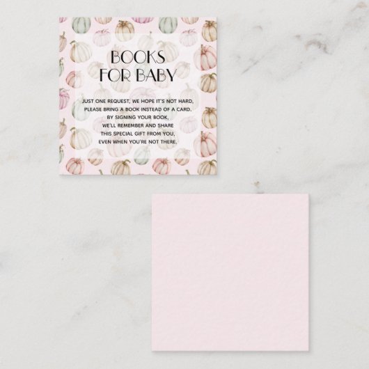ピンクカボンプキンズガールベビーブックリクエスト エンクロージャーカード (正面/裏面)