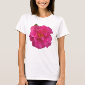 ピンクカメリアの花のグラフィックTシャツ Tシャツ (正面)