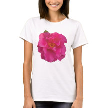 ピンクカメリアの花のグラフィックTシャツ