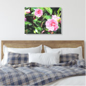 ピンクカメリアスデジタ絵画ルのキャンバスウォールアート キャンバスプリント (インサイチュ (寝室))
