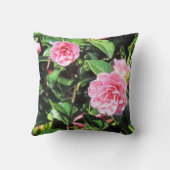 ピンクカメリアスデジタ絵画ル装飾用クッション クッション (裏面)