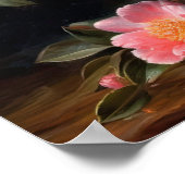 ピンクカメリアフラワーズアートプリントポスター ポスター (角)