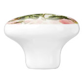 ピンクカメリアフローラルパターン セラミックノブ (側面)