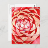 ピンクカメリア抽象芸術オリジナルアー絵画ト ポストカード (正面/裏面)