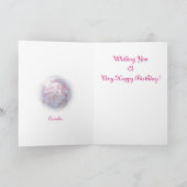 ピンクカメリア誕生日カード カード (内部)