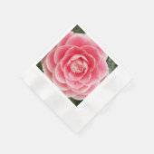 ピンクカメリア開花フローラ 縁ありランチョンナプキン (角)