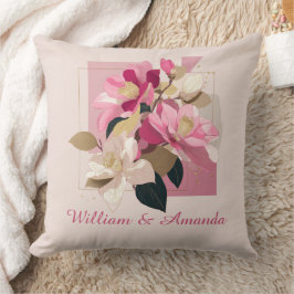 ピンクカメリア開花装飾用クッション クッション
