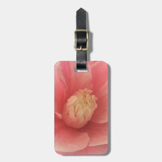 ピンクカメリア ラゲッジタグ (正面縦)