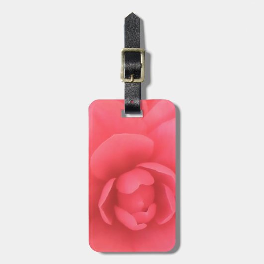 ピンクカメリア ラゲッジタグ (正面縦)