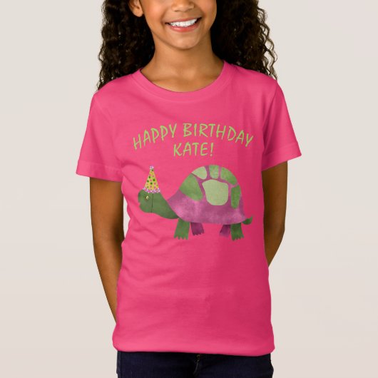 ピンクカメ誕生日シャツ | Turtle誕生日 Tシャツ (正面)