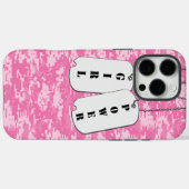 ピンクカモフラージガールパワードッグタグ Case-Mate iPhoneケース (裏面 (横))