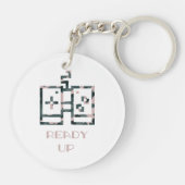 ピンクカモフラージゲームコントローラー準備ゲーマー キーホルダー (裏面)