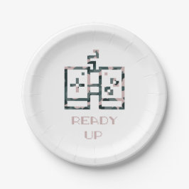 ピンクカモフラージゲームコントローラー準備ゲーマー ペーパープレート