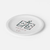 ピンクカモフラージゲームコントローラー準備ゲーマー ペーパープレート (アングル)