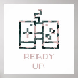 ピンクカモフラージゲームコントローラー準備ゲーマー ポスター