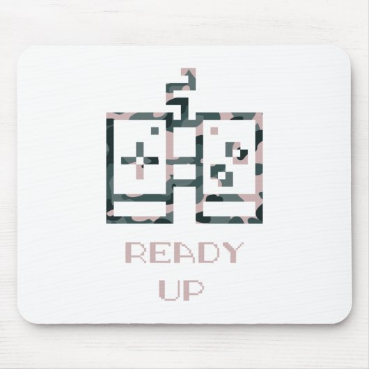 ピンクカモフラージゲームコントローラー準備ゲーマー マウスパッド (正面)