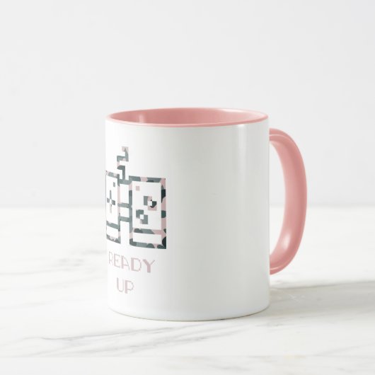 ピンクカモフラージゲームコントローラー準備ゲーマー マグカップ (正面右)