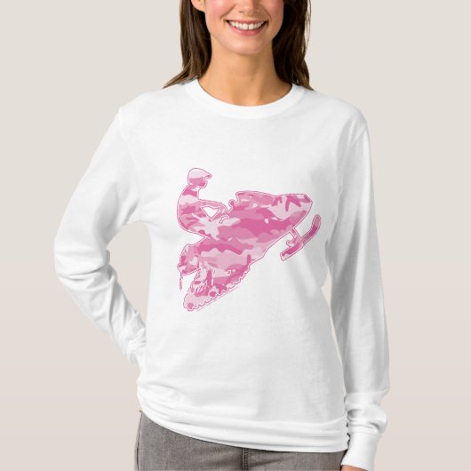 ピンクカモフラージスノーモービラー Tシャツ (正面)