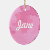 ピンクカモフラージネームオーナメント セラミックオーナメント (右)