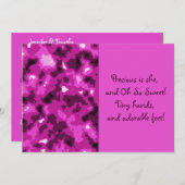 ピンクカモフラージベビーガール誕生発表 案内状 (正面/裏面)