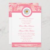 ピンクカモフラージュのウェディング招待状 招待状 (正面/裏面)