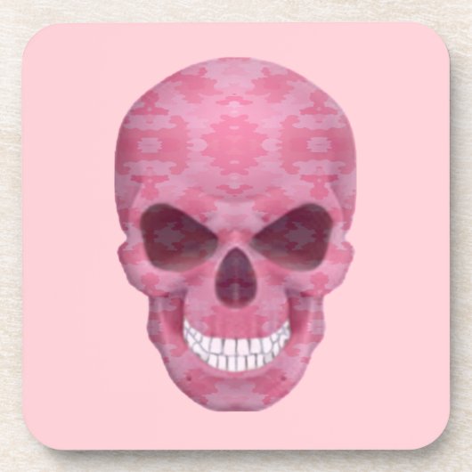 ピンクカモフラージュスカルコースター コースター (正面)