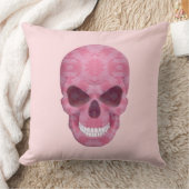 ピンクカモフラージュスカル装飾用クッション クッション (ブランケット)
