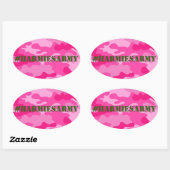 ピンクカモフラージュバチェロレッテハッシュタグシール 楕円形シール (シート)