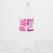 ピンクカモフラージュ誕生日パーティー軍隊陸軍迷彩柄 ペットボトルラベル (裏面)