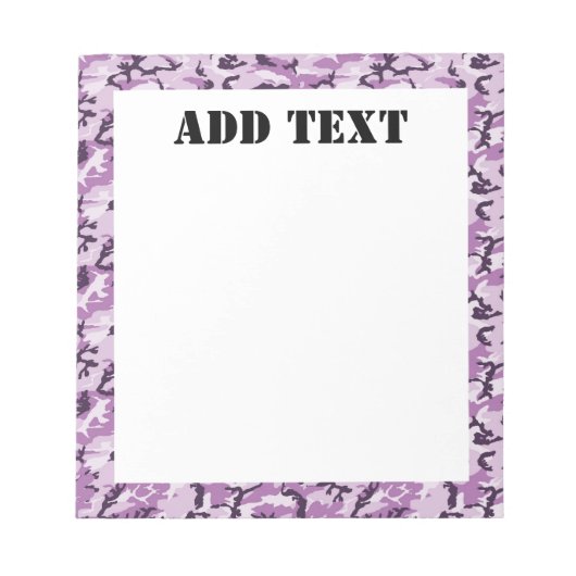 ピンクカモフラージュ軍隊パターン ノートパッド (正面)