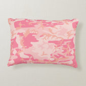 ピンクカモフラージュ、軍隊、陸軍 アクセントクッション (裏面)