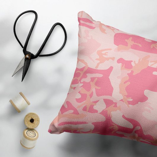 ピンクカモフラージュ、軍隊、陸軍 アクセントクッション
