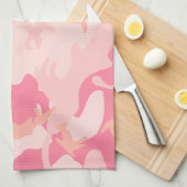 ピンクカモフラージュ、軍隊、陸軍 キッチンタオル (四つ折り)