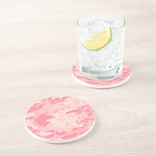 ピンクカモフラージュ、軍隊、陸軍 コースター (側面)